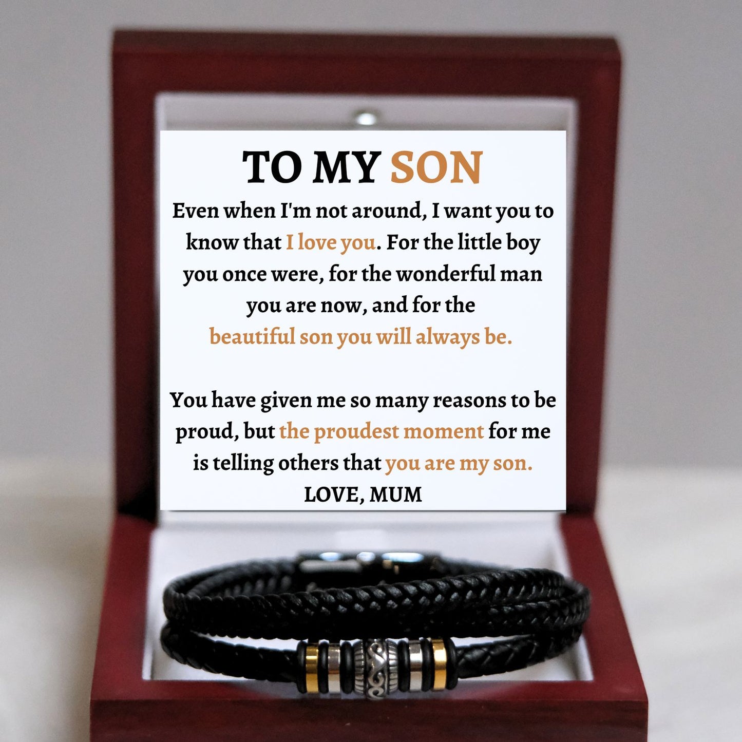 TO MY SON - PROUDEST MOMENT - BRACELET