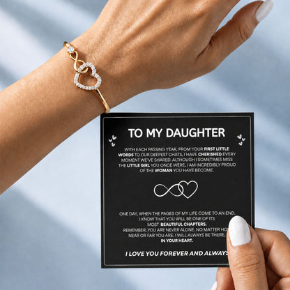 To my Daughter - Infinity Heart Bracelet - Beutiful Chapters