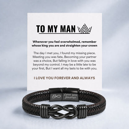 To my Man Black Infinity Bracelet