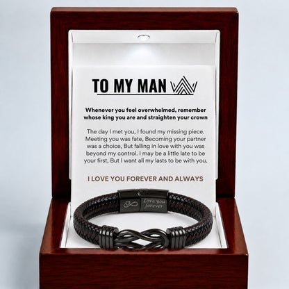 To my Man Black Infinity Bracelet