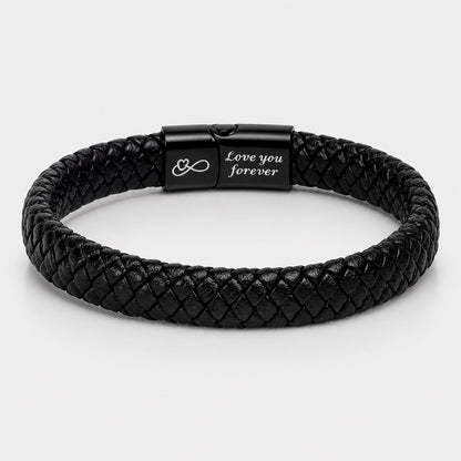 To my Man Black Braided Bracelet