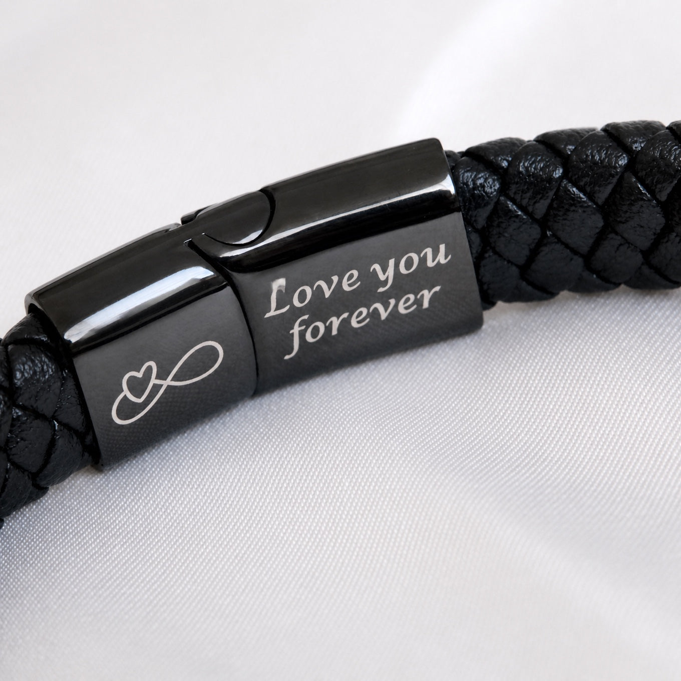 To my Man Black Braided Bracelet