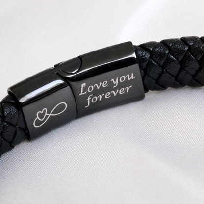 To my Man Black Braided Bracelet