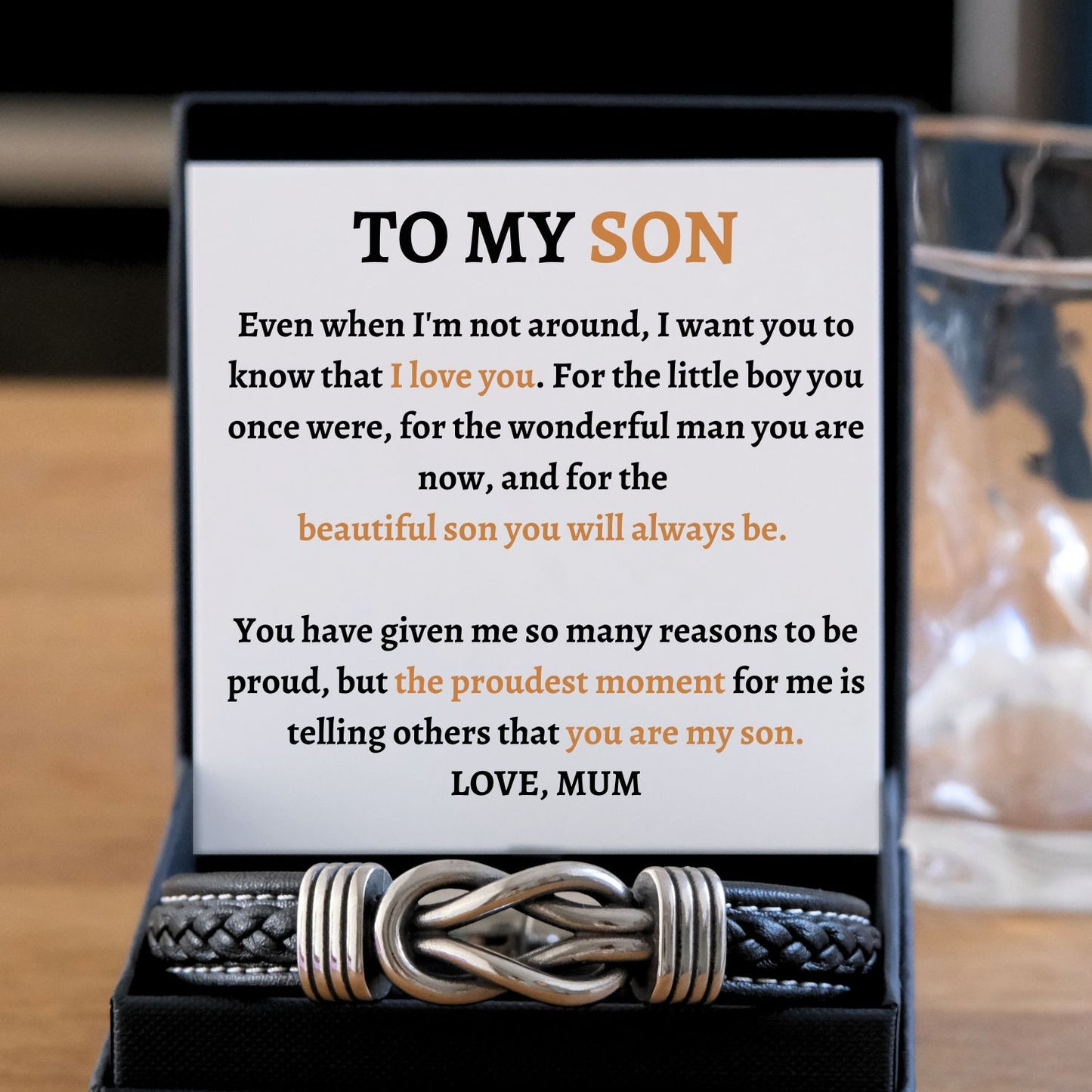 TO MY SON - PROUDEST MOMENT - INFINITY BRACELET