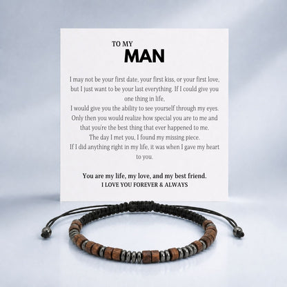 To My Man, I Love You Forever & Always Morse Code Bracelet