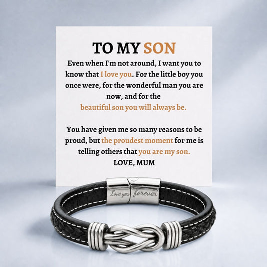 TO MY SON - PROUDEST MOMENT - INFINITY BRACELET