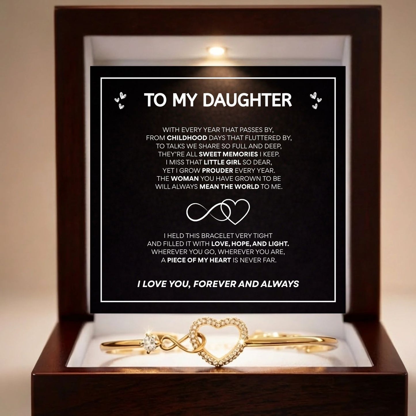 Mother & Daughter - Infinity Heart Bracelet - Black V4