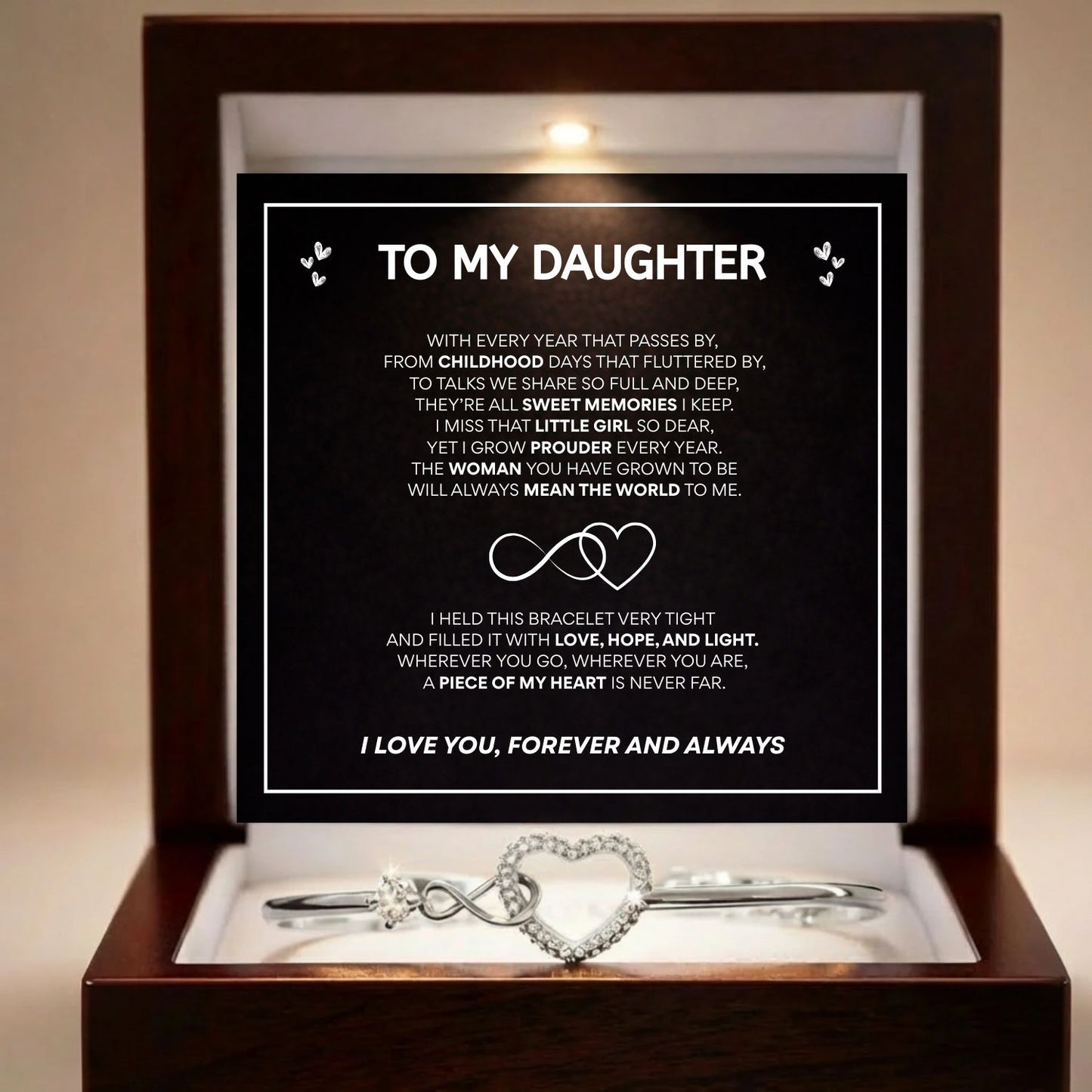 Mother & Daughter - Infinity Heart Bracelet - Black V4