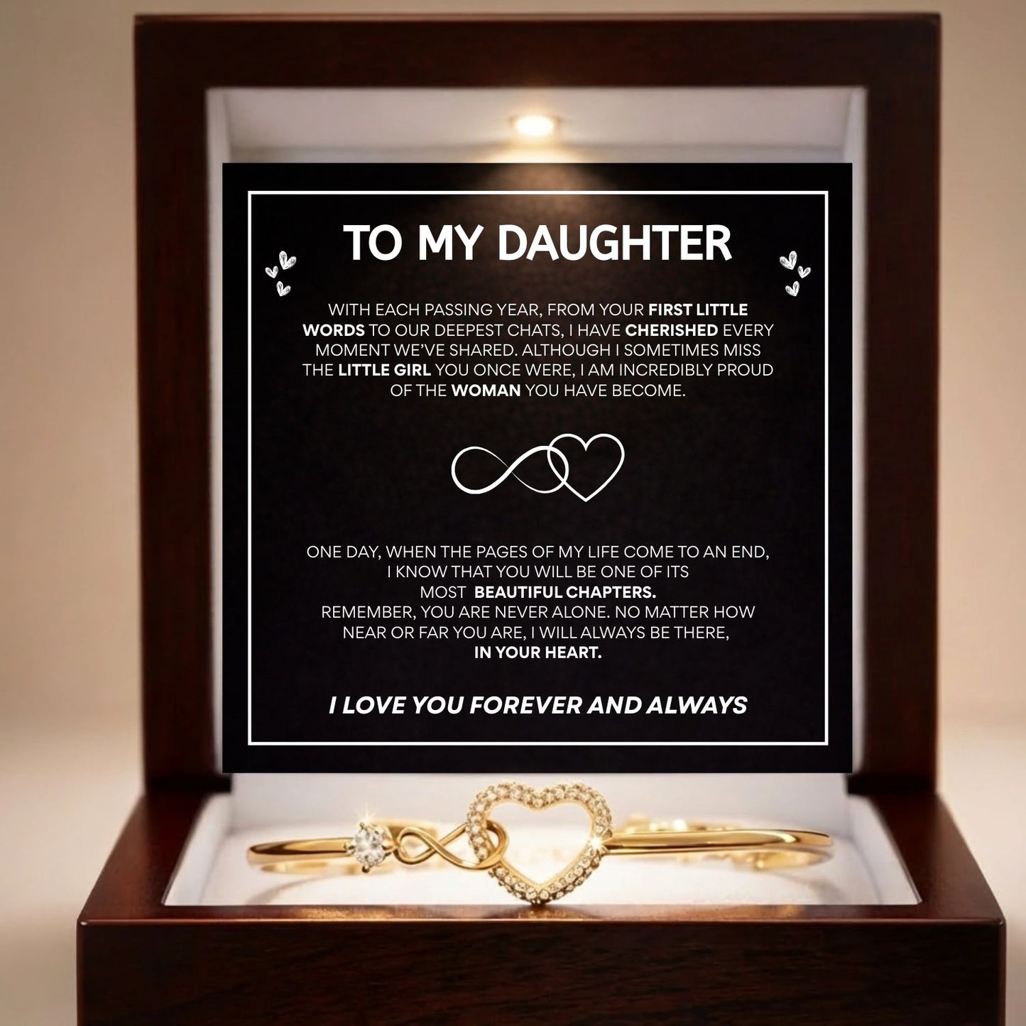 Mother & Daughter - Infinity Heart Bracelet - Black V10