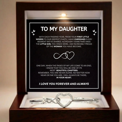 Mother & Daughter - Infinity Heart Bracelet - Black V10