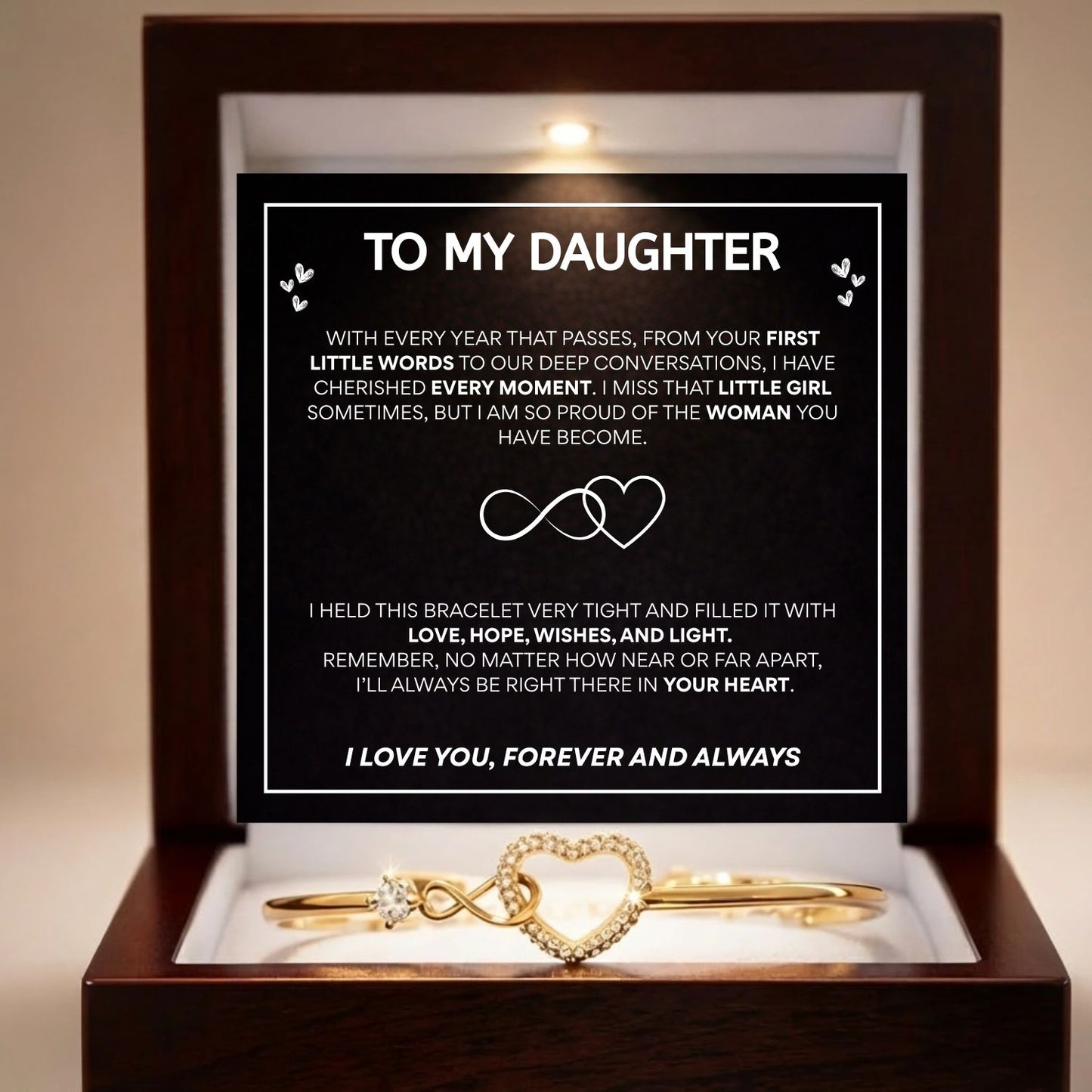 Mother & Daughter - Infinity Heart Bracelet - Black V2
