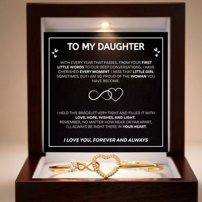 Mother & Daughter - Infinity Heart Bracelet - Black V2
