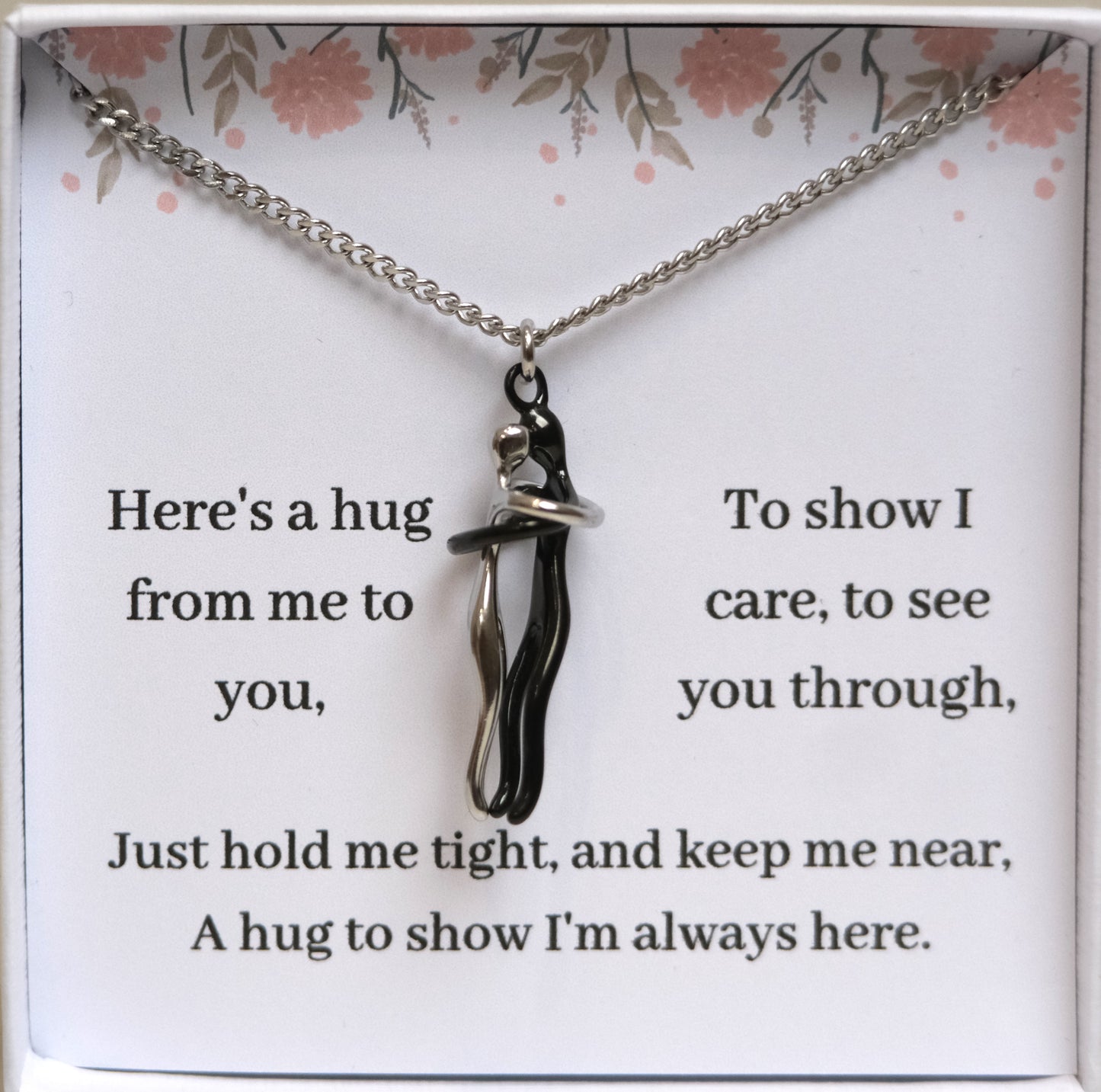 Personalized Black Hug Necklace