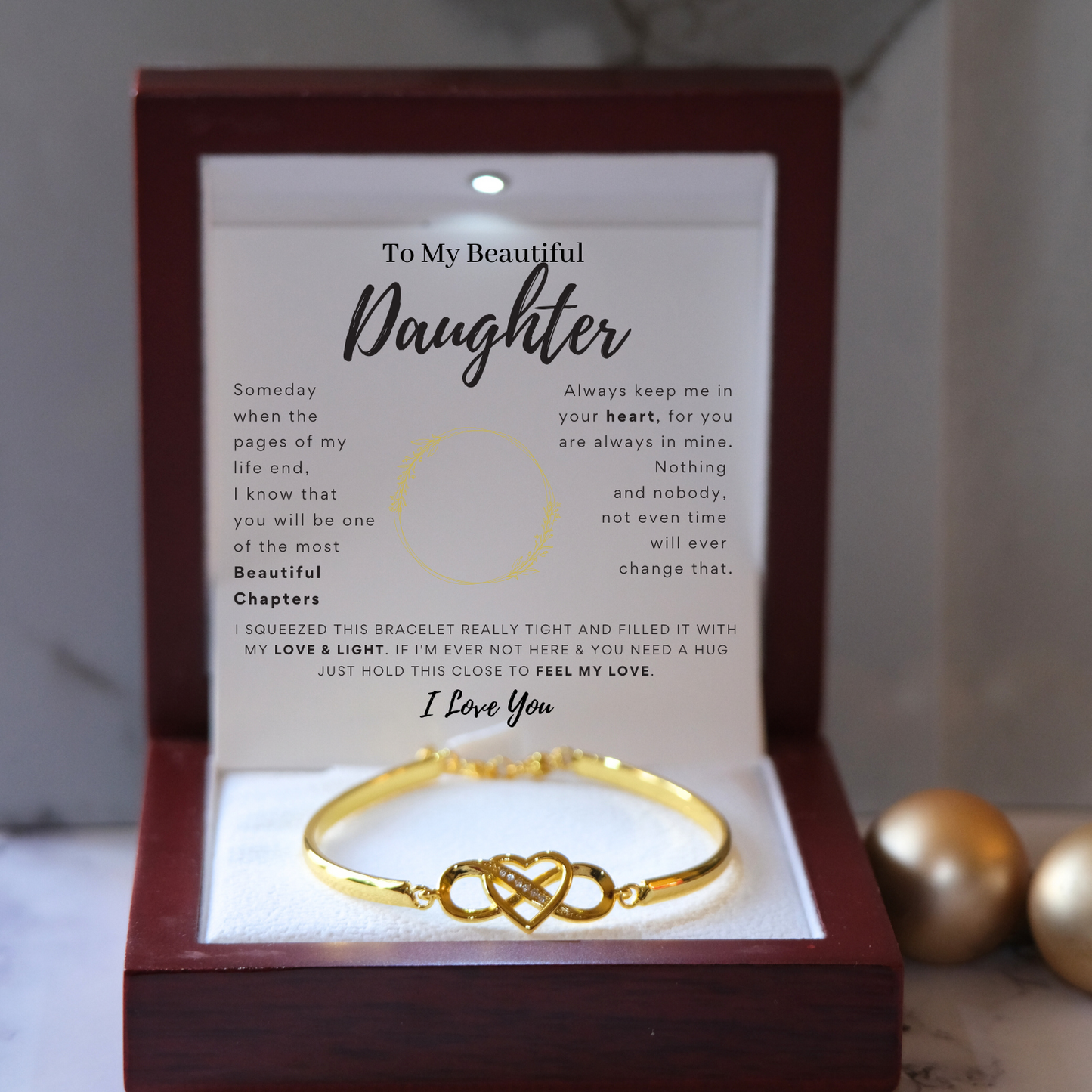 To My Beautiful Daughter - Infinity Bracelet