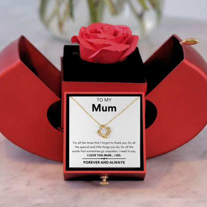 Forever Rose - Loveknot necklace - Mother's day gift