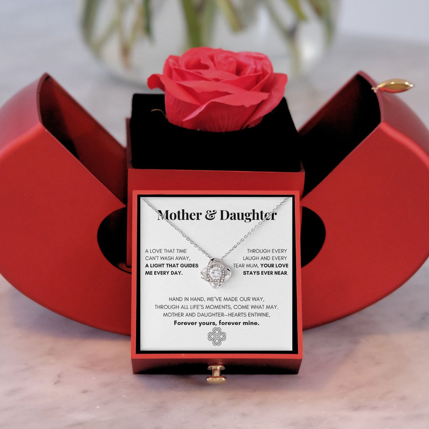 Forever Rose - Loveknot necklace - Mother's day gift
