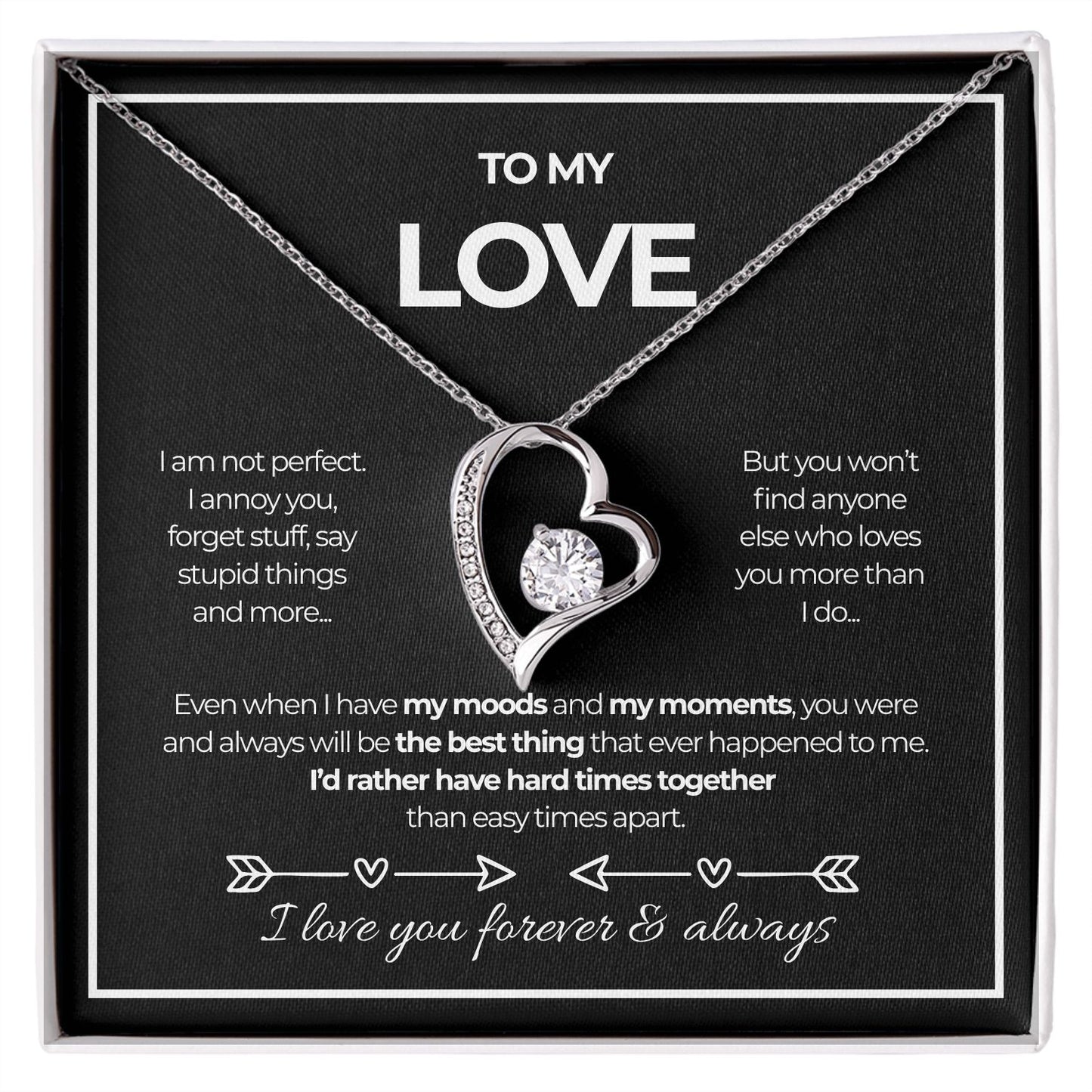 To my love, I am not perfect