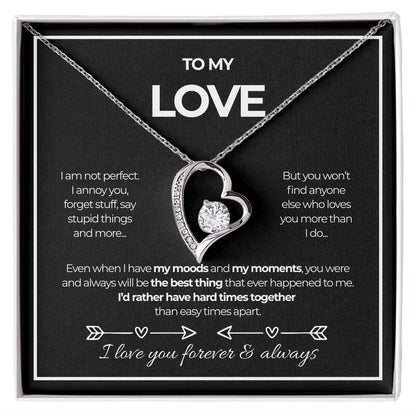 To my love, I am not perfect