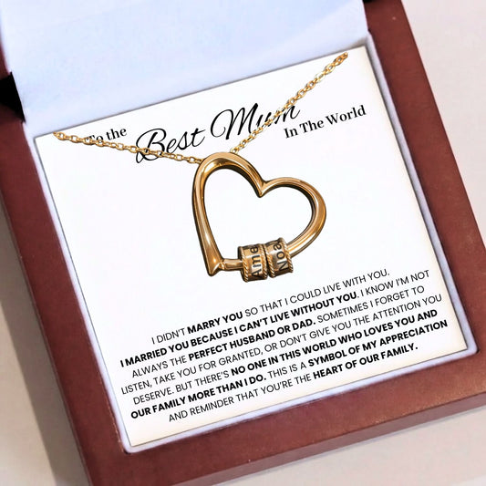 To the Best Mum -  Love Engraved Pendant with LED Box
