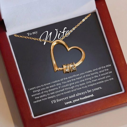 To my Wife -  Love Engraved Personalized Pendant with LED Box
