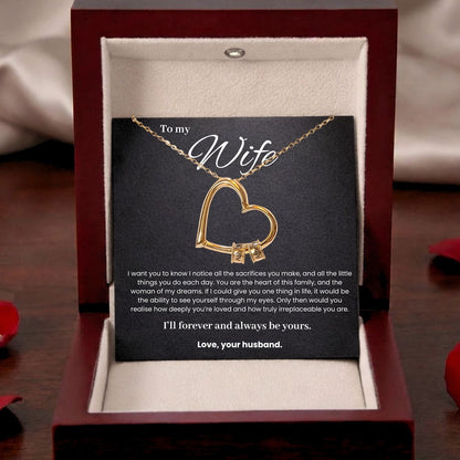 To my Wife -  Love Engraved Personalized Pendant with LED Box