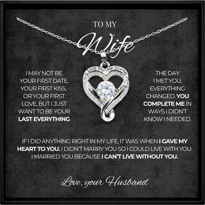 Heart necklace - To my Wife - Love, your Husband