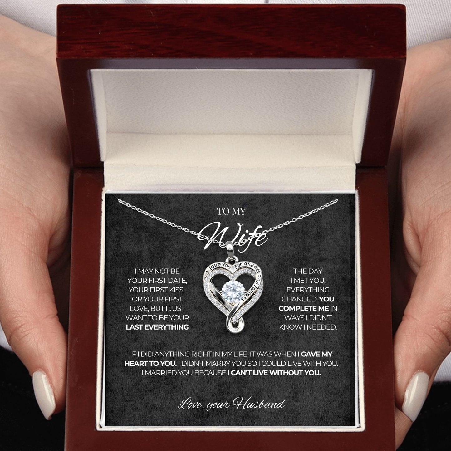 Heart necklace - To my Wife - Love, your Husband