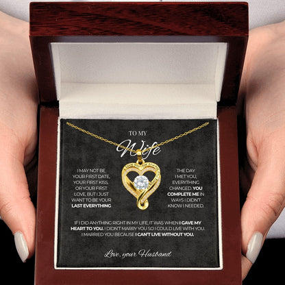 Heart necklace - To my Wife - Love, your Husband