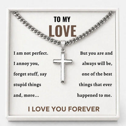 To My Love - Silver Cross Necklace