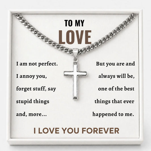 To My Love - Silver Cross Necklace
