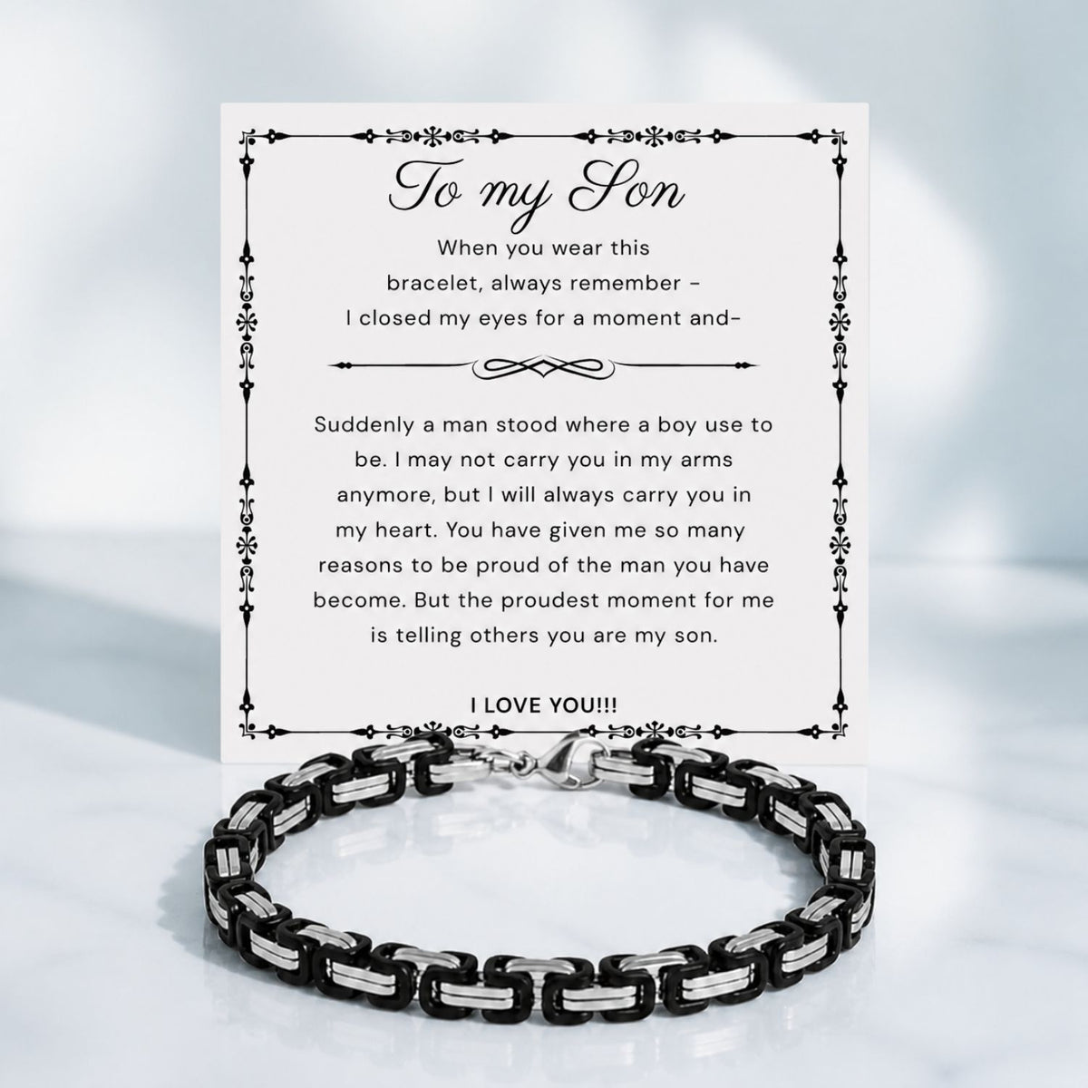 To my Son -  Black Chain Bracelet S2