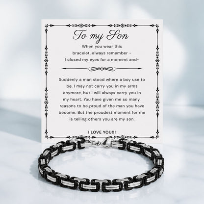 To my Son -  Black Chain Bracelet S2