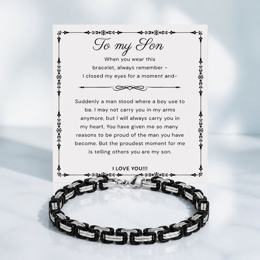 To my Son -  Black Chain Bracelet S2