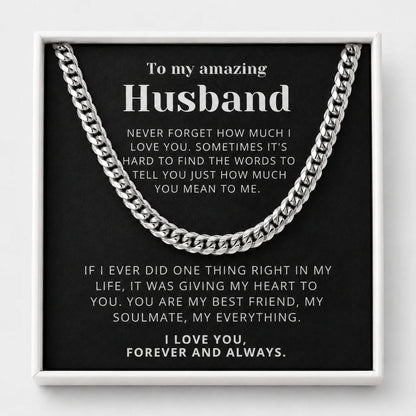 To My Amazing Husband - Chain Necklace