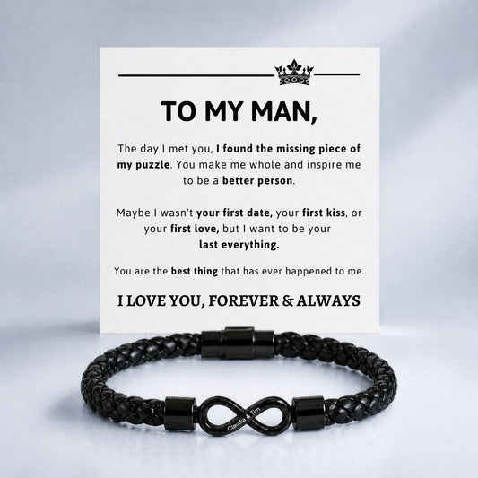 To my man - Dual Name Infinity Bracelet