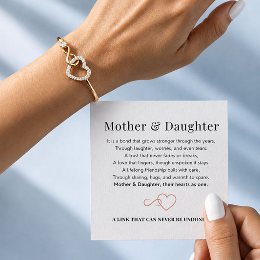Mother & Daughter - Infinity Heart Bracelet - Their hearts as one