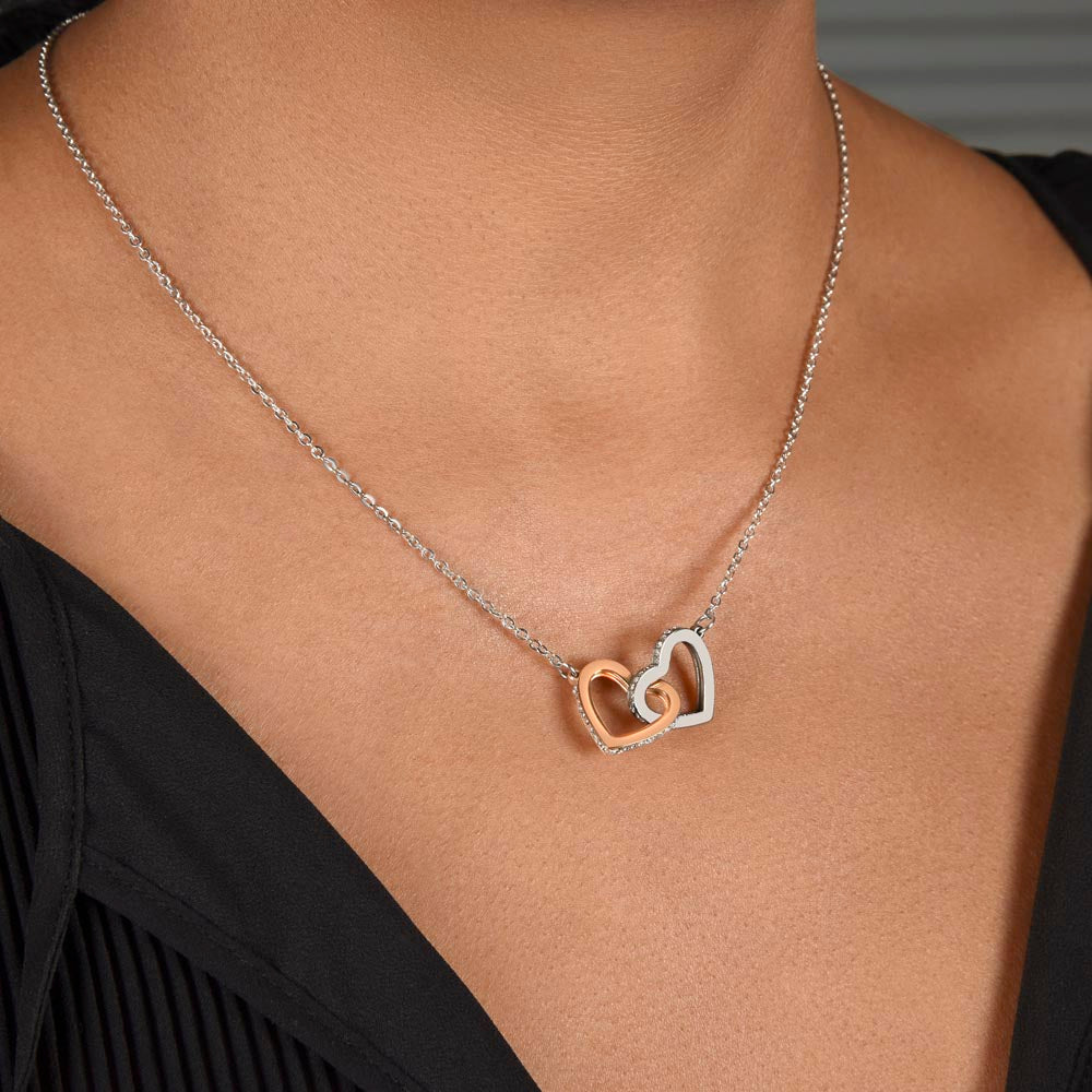 Interlocking Hearts Necklace - To My Daughter, Love Dad