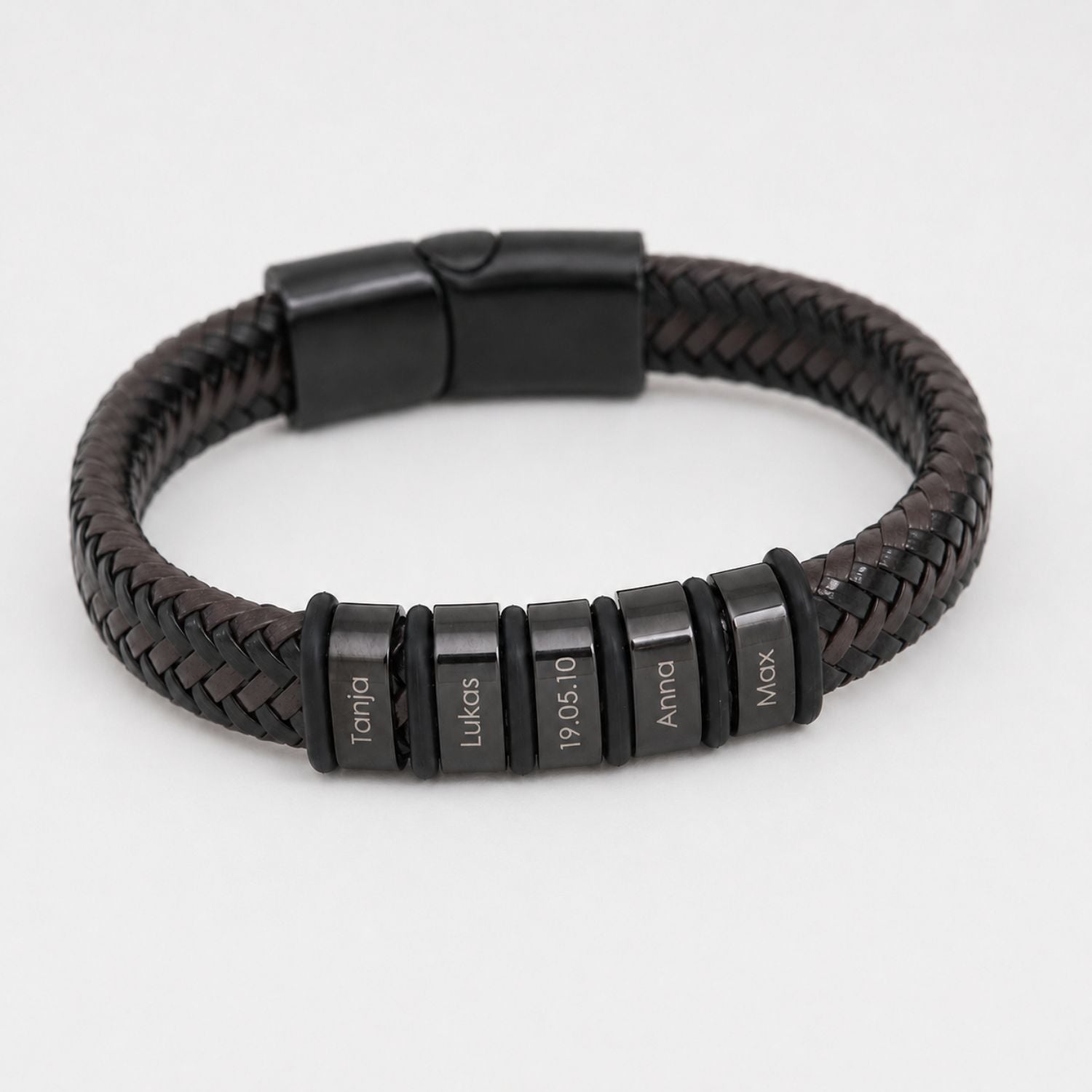 Braided love story bracelet styled on wrist