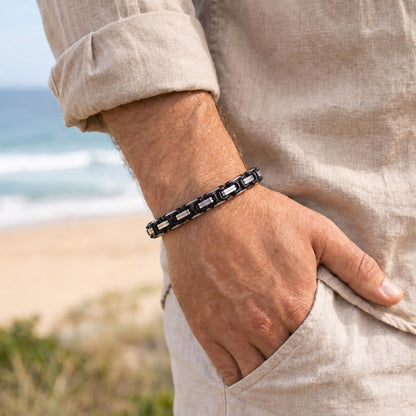 To my Son -  Black Chain Bracelet S2