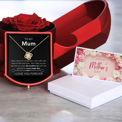 Eternal Rose Box - Loveknot necklace - Mother's day gift