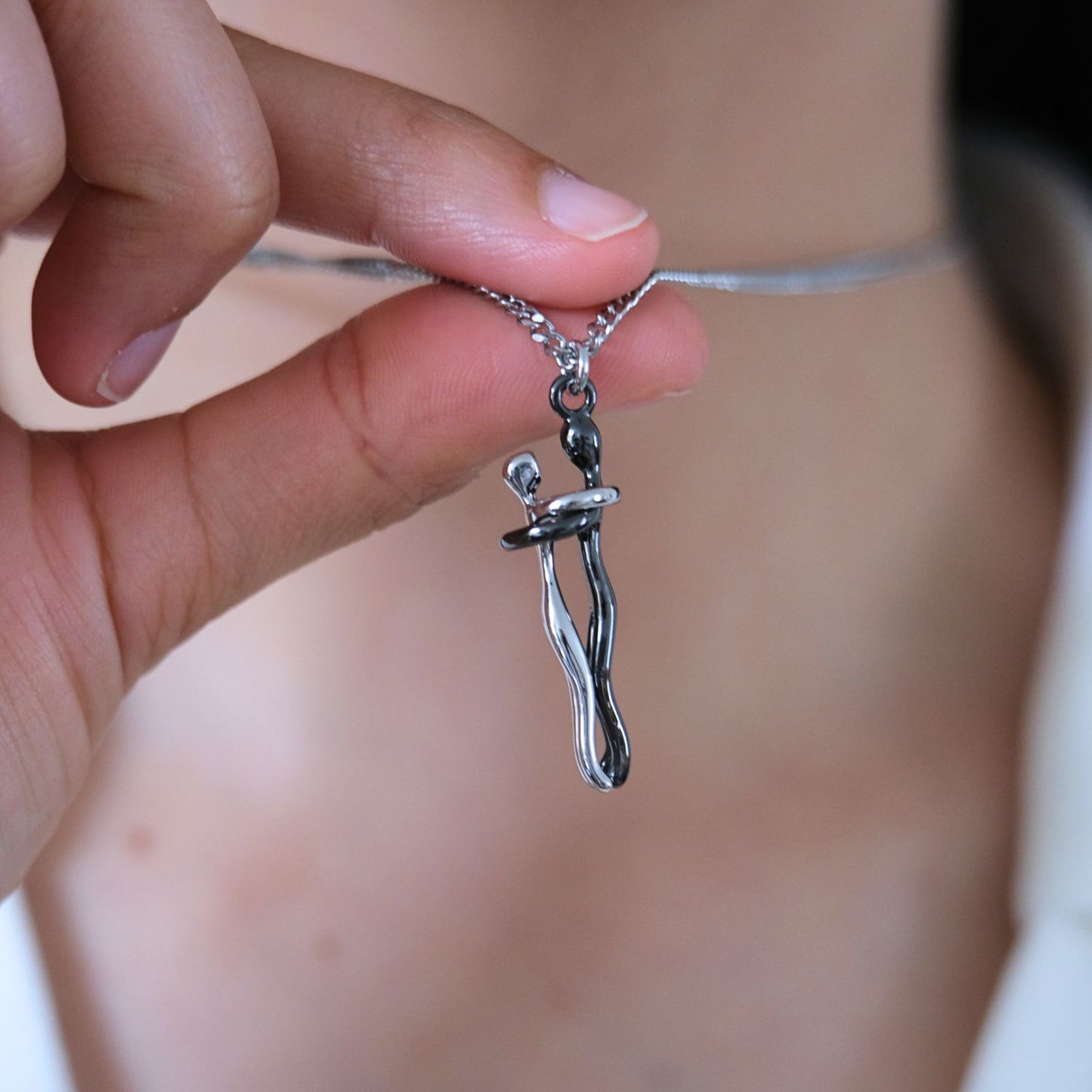 Personalized Black Hug Necklace