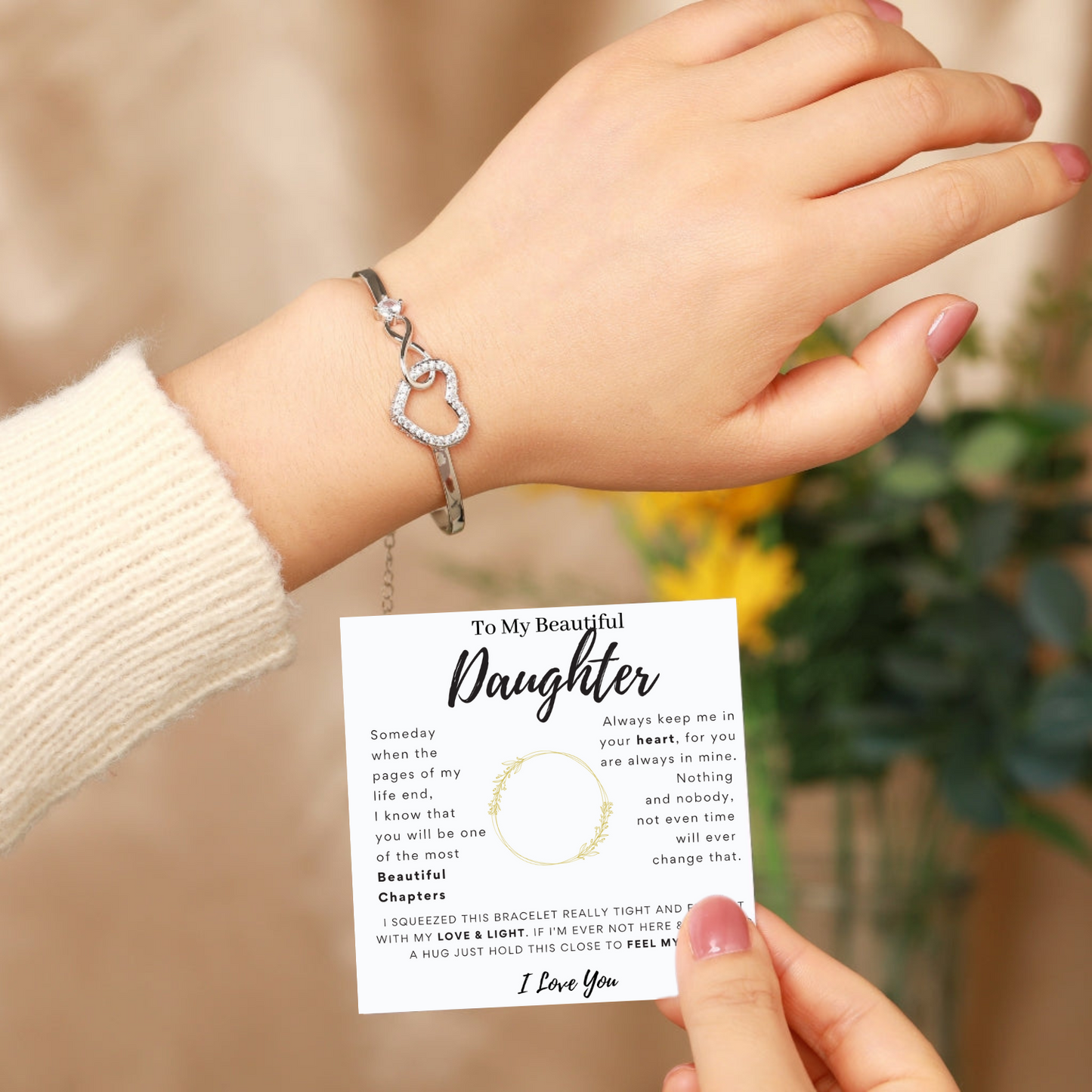 To My Beautiful Daughter - Infinity Heart Bracelet