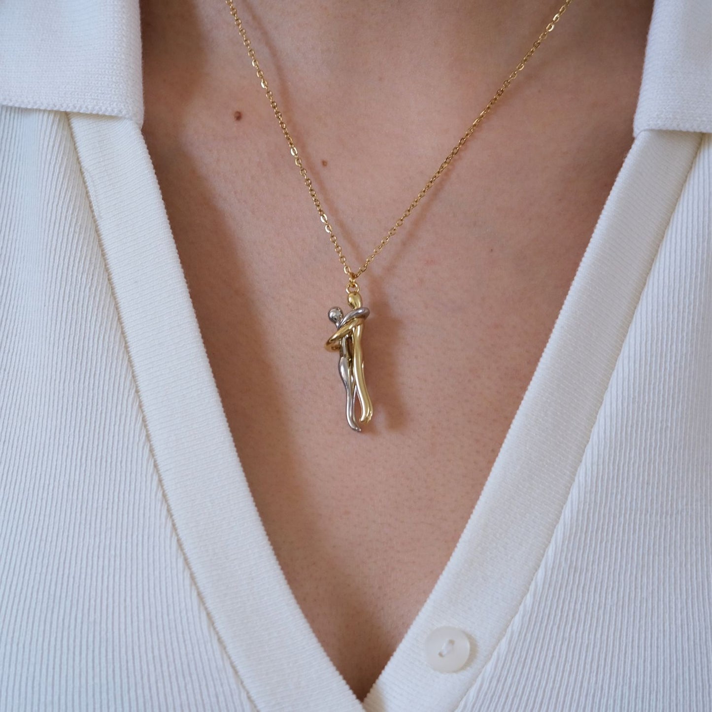 Personalized Gold Hug Necklace