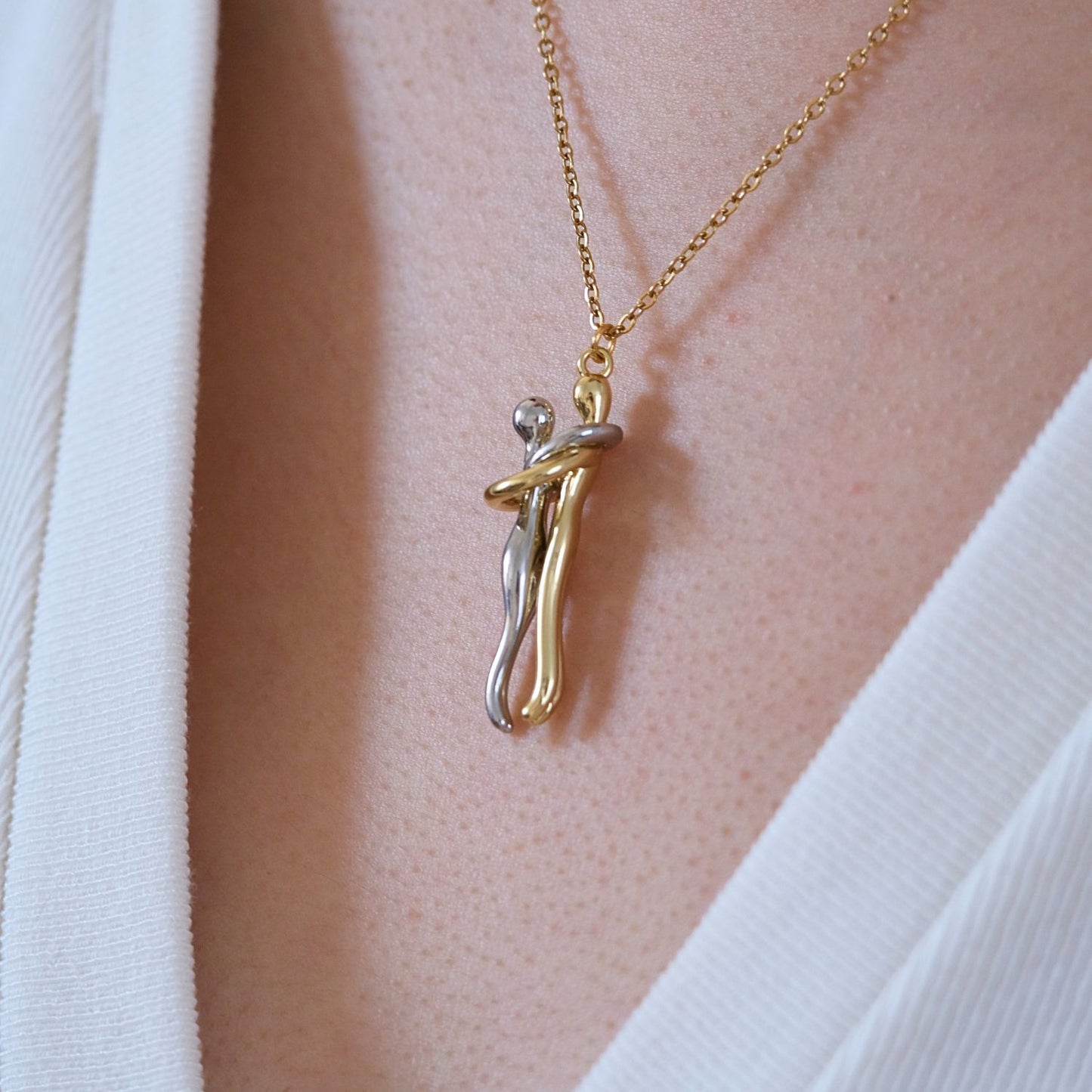 Personalized Gold Hug Necklace