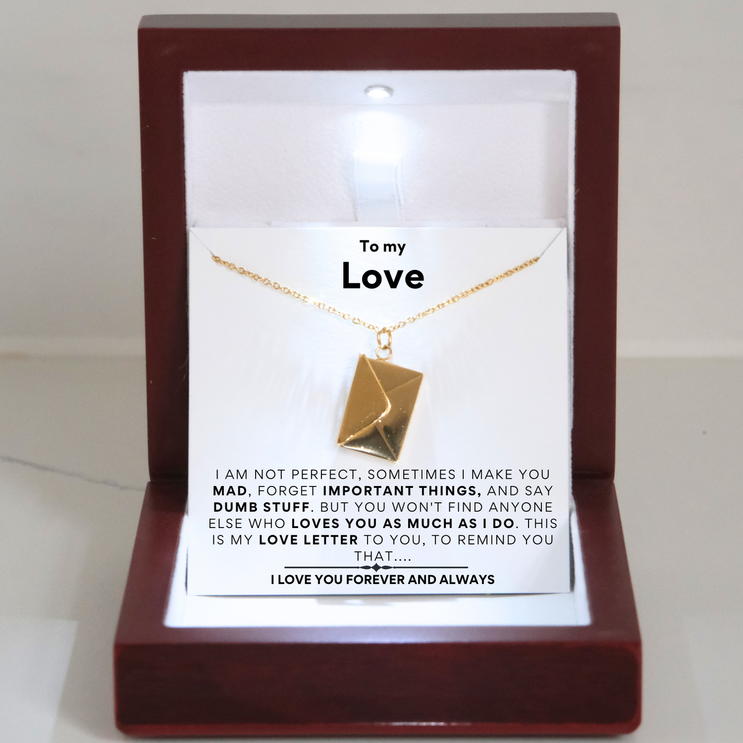 Love Letter Necklace - Premium LED Gift Box Set