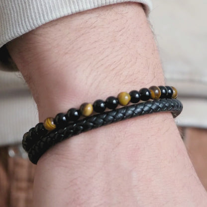 To my Son -  Tiger Eye Bracelet - I'm always with you